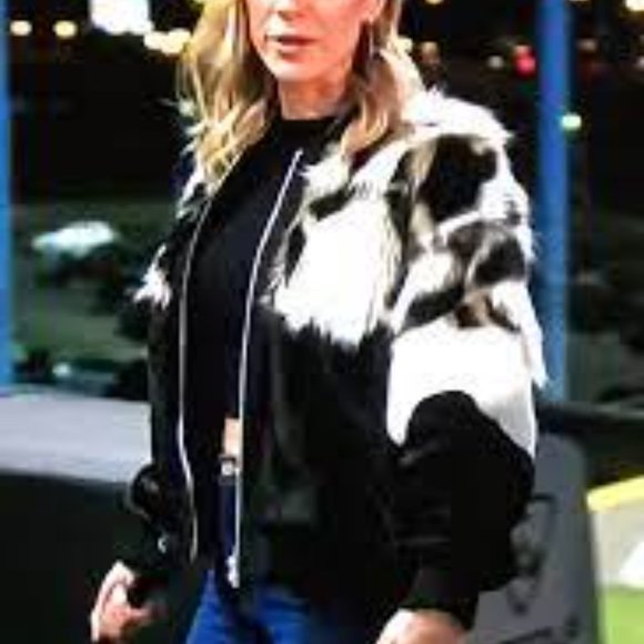 NBD Black and White Bomber Jacket - Picture 4 of 10